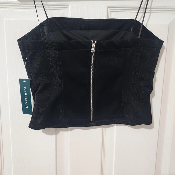 NWOT Kirious Black Snakeskin Corset Crop Tube Top in Size L (Large) - Picture 5 of 8